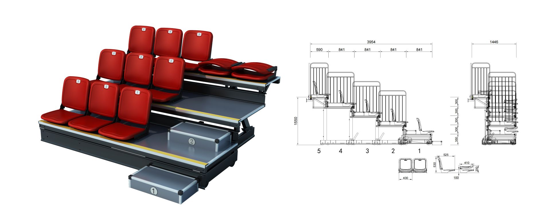 斐特前置伸缩看台